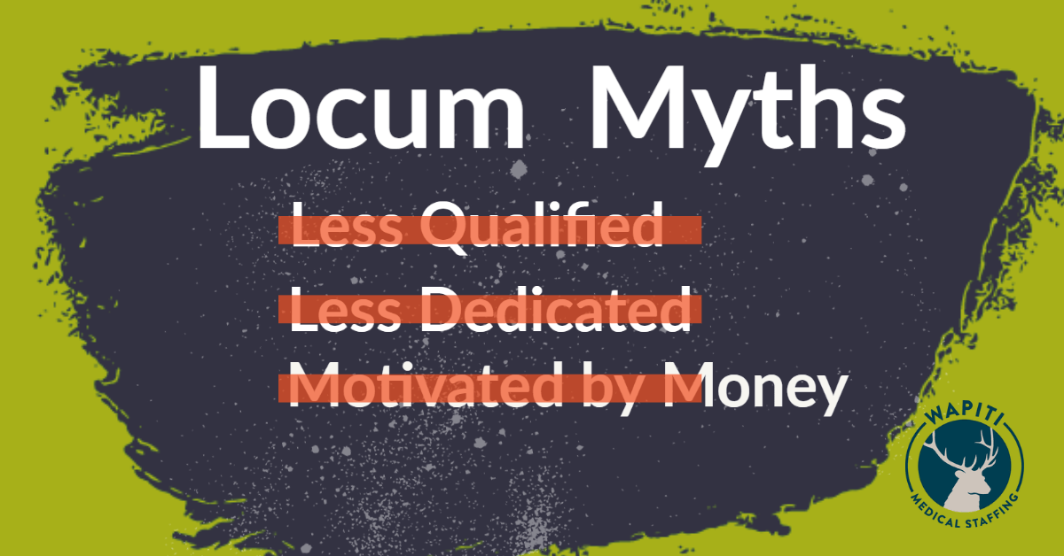 List of locum provider myths crossed out in red
