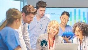 Group of medical pros meeting